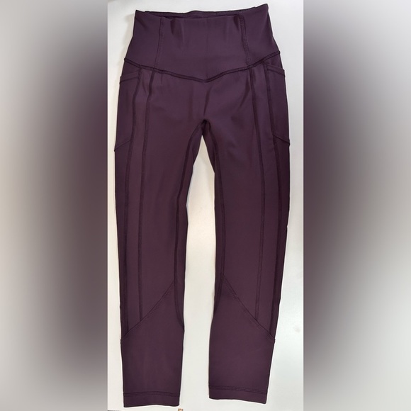 Lululemon High-Rise Tight 25” Pockets Nulux Cassis Burgundy Size 4 - Picture 1 of 6
